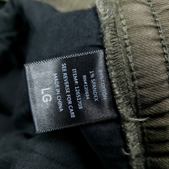 Army Green Drawstring Jogger Shorts Stretch Fabric 6 Inch Inseam Slim Fit - Picture 4 of 4